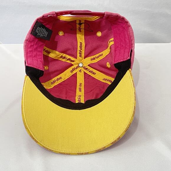 Vintage Ski-Doo Hat SnapBack Adjustable Unisex Adult Pink Racing Snowmobile - Picture 6 of 8